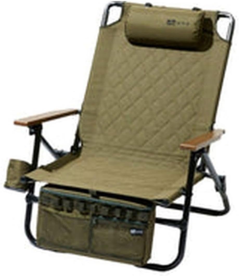 2脚セット waqリクライニングローチェア オリーブ｜リクライニング